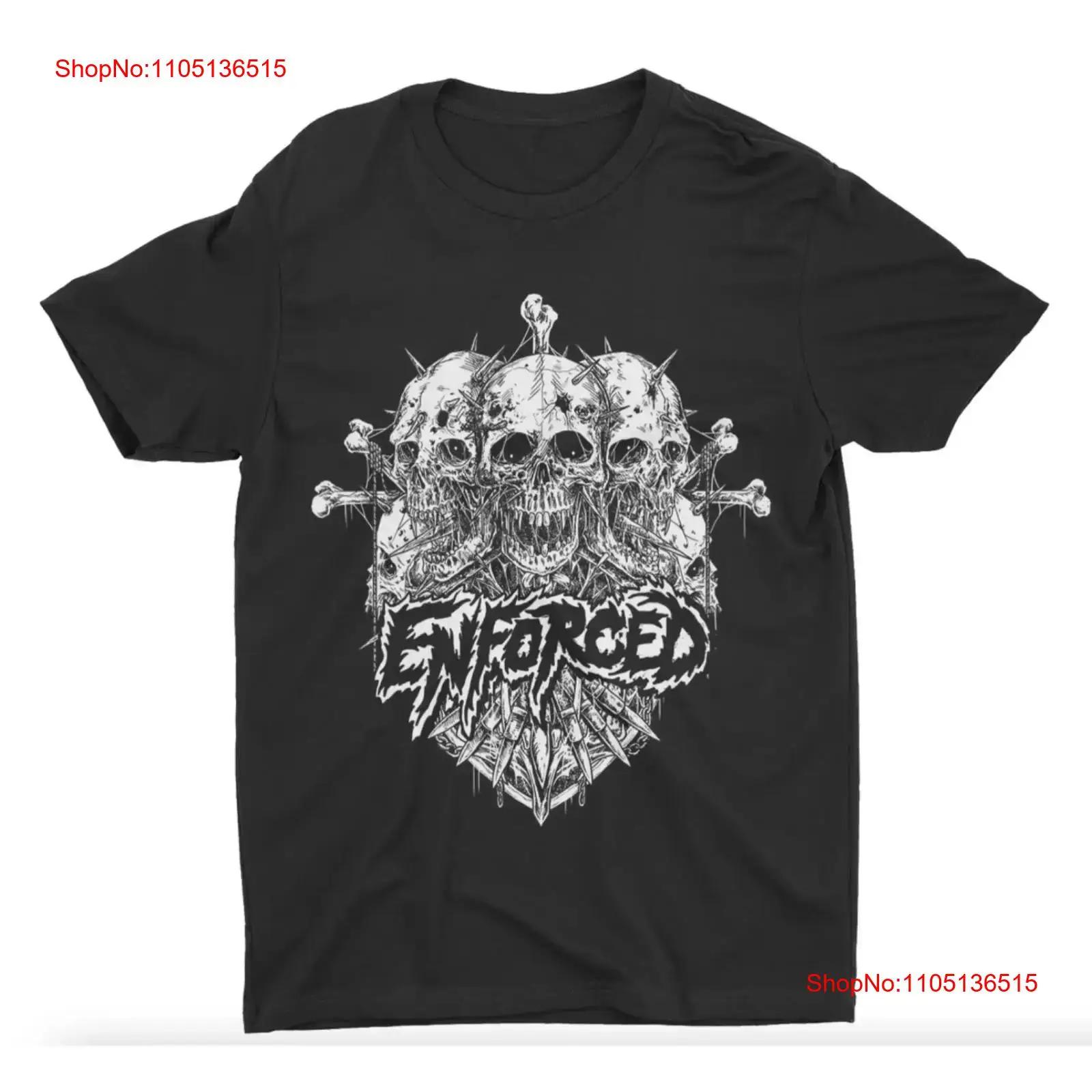 

Vtg Enforced Band Skull Heavy Cotton All Size Black T Shirt TU071 vintage Washed streetwear graphic Versatile designer clothes 5XL різнокольоровий