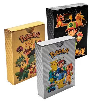 Carte con Foglia d'Oro 55 PZ Carte Collezionabili TCG Merchandising Anime Regali Finitura Oro Lucido Versione Inglese