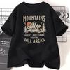Mountains Aren't Just Funny T-shirt Women Hiking and Camping T Shirt Set Sun Print Short Sleeve
