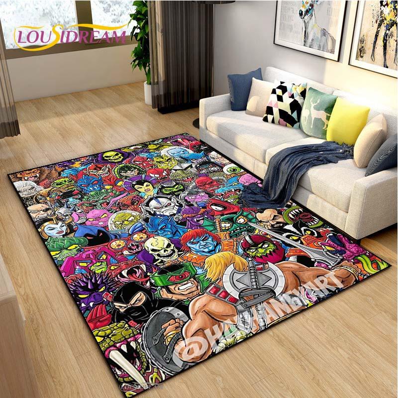 He-man meesters Cartoon Tapijt voor Woonkamer Slaapkamer Vloerkleed Keuken Kinderen Deur Antislip Vloermat Verjaardagscadeau Fotografie Requisieten Tapijt