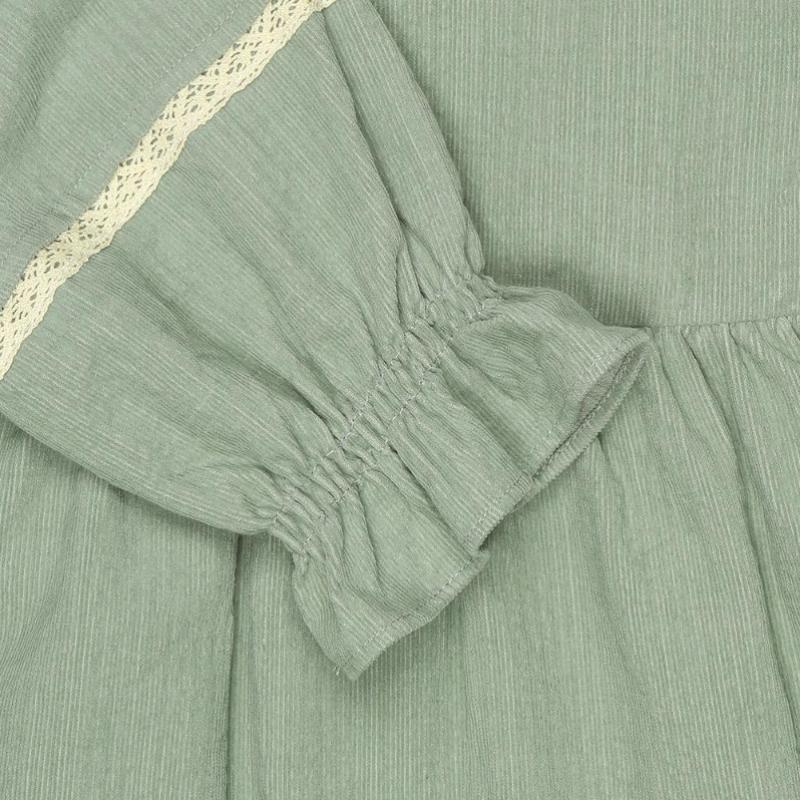 Hedgehog Kids Forest Corduroy Dress Mint