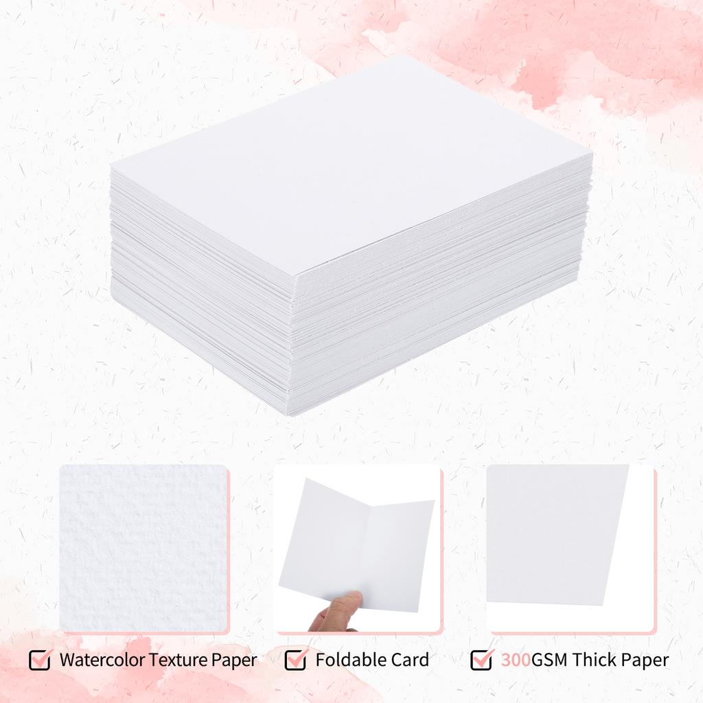 300Sheets Watercolor Paper Bulk Water Color Cotton Paint Paper Cold Press 92lb/250 GSM for Art Painting Artists Drawing Supplies