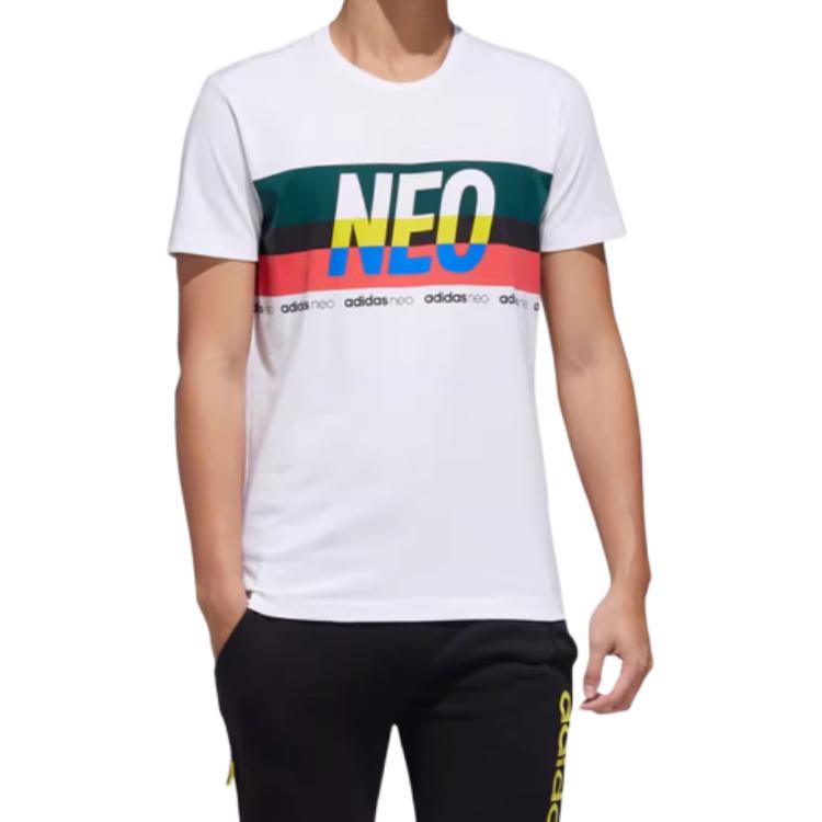 Adidas Neo T Shirts Men's White Crew Neck Moderate GK1523-