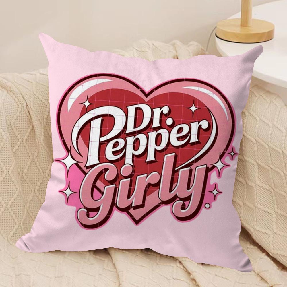 

Cherry Drink DDrPPepper Cushion Cover Soft Plush Fabric DoubleSided Printed Sofa Cushion Cover for All Seasons Home Decor 30x30cm