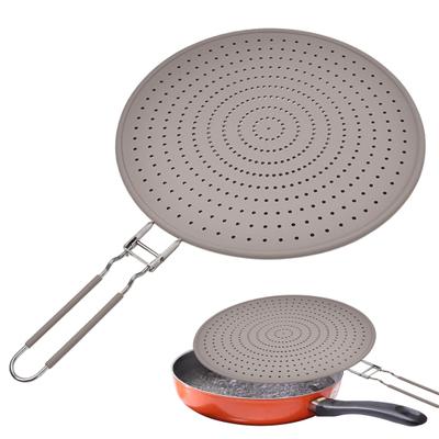 Silicone Frying Splatter Guards Universal Fit Easy Clean Splatter Guard Heat-resistant Splatter Screen Foldable Handle Splatter Guard