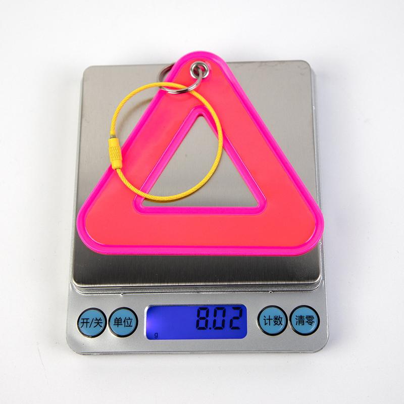 Bike Reflective Triangle Safety Warning Sign Lightweight Durable Hanging Tag with Steel Ring for Outdoor Cyclists