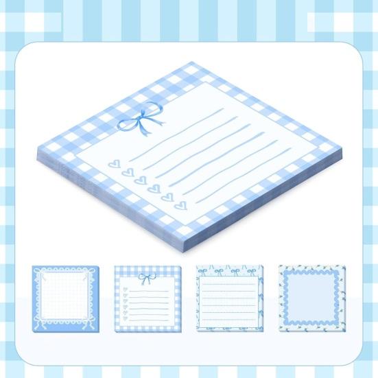 Bow Memo Pads Cute Strong Adhesive Page Markers Colorful Self-Stick Notes
