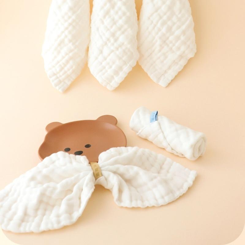 Baby Towel Teething Bib Soft Burp Cloth for Toddlers Thick Layer Handkerchief Sweat Wipe Towel Newborn Face Towel 5pcs
