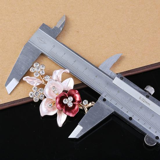 Shiny Rhinestones Flower Jewelry Women Girls Fashion Scarf Shawl Brooch Pin