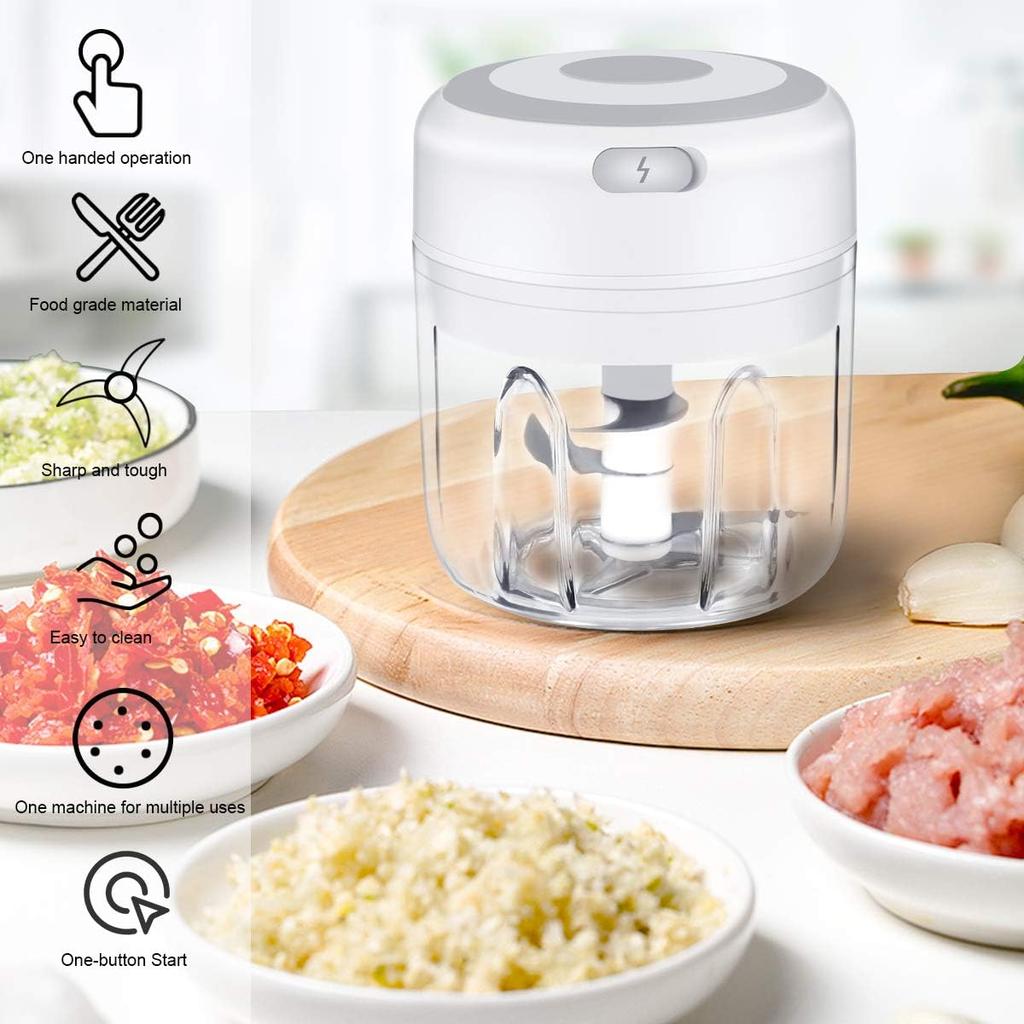 Xiaomi Electric Mini Garlic Chopper, Portable Food Processor, Vegetable Chopper Onion Mincer, Cordless Meat Grinder with USB Charging