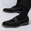 Fashion 2025 New Designer Men's Pointed Suede Leather Wedding Slip On Shoes Male Loafers Formal Dress Footwear Zapatos Hombre