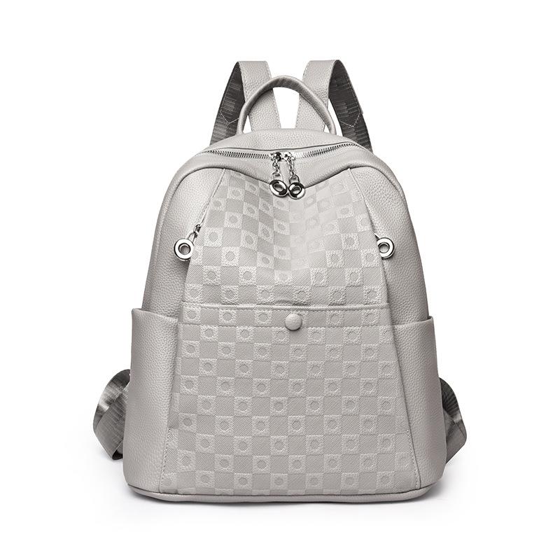 Schoolbag soft PU large-capacity bag women's 1011 spring new women's backpack is popular this year for casual women