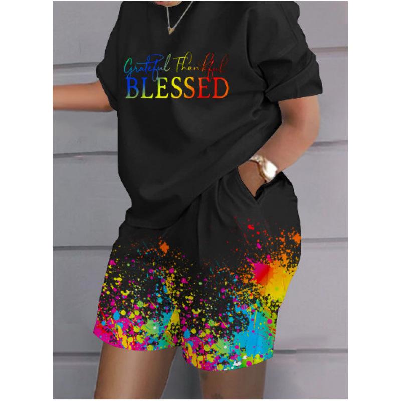 Conjunto de top y pantalones cortos informales de gran tamaño con estampado 3D de verano, conjunto informal de dos piezas informales de moda para mujer, chándales