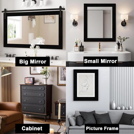 32.8FT Wood Grain Wallpaper Border Peel And Stick PVC Border Wall Decor Removable Waterproof Bathroom Mirror Frame Sticker for Bathroom Kitchen