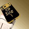 Electroplated Glass Designed Phone Case Gilded Rose Pattern Design For iPhone 17 Air 16 15 14 13 12 Pro Max Plus Hard Shell