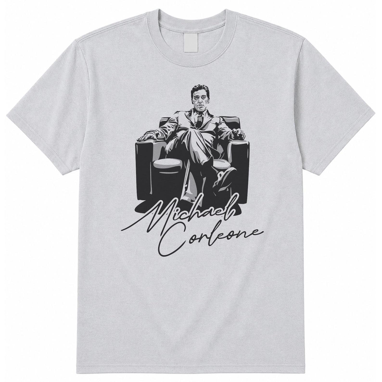 Michael Corleone The Godfather Part II 2 Two III 3 Three Trilogy Don Vito Sonny Fredo Genco Olive Oil Chair Office The Offer Tee T Shirt 4XL
