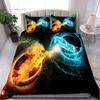 Ice And Fire Riding Horse Duvet Cover Set King SizeFlame Horsing Bedding SetWestern Cowboy Exotic Farmhouse Comforter Cover