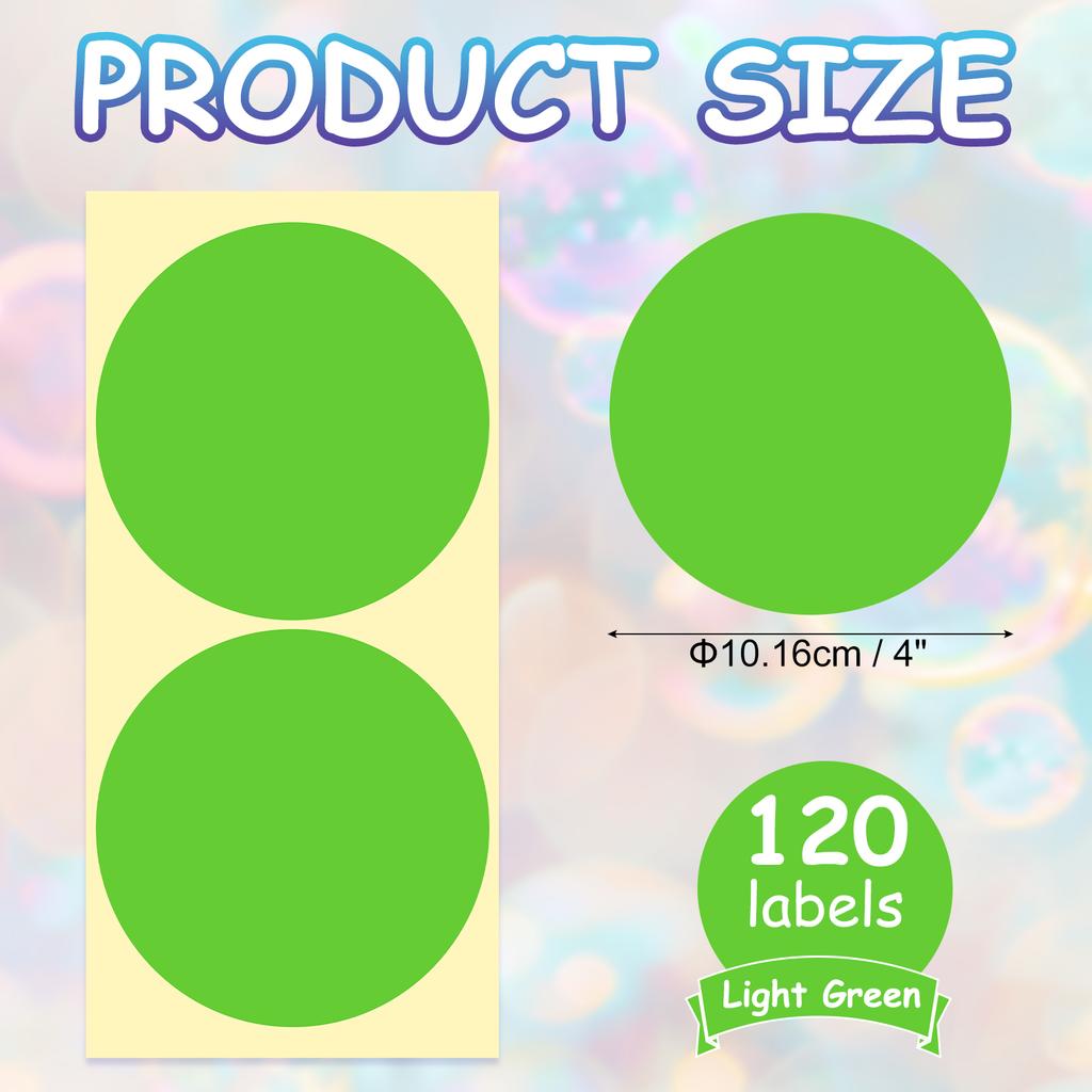 30/60Sheet Colored Dot Stickers Labels 4Inch Circle Price Sticker Self Adhesive Circle Tags Coding Labels for Organizing Sealing