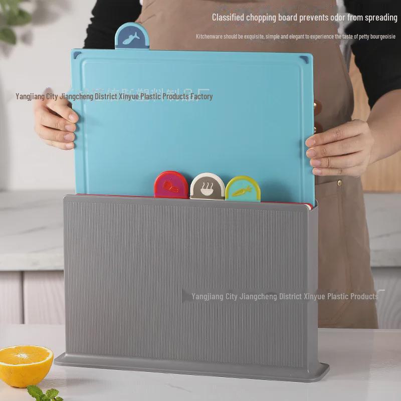 Cross-Border Plastic Cutting Board Set with Storage - Mildew-Proof, Ideal for Baby Food and Fruit.