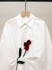 Elegant Autumn Rose Lapel Shirt for Women