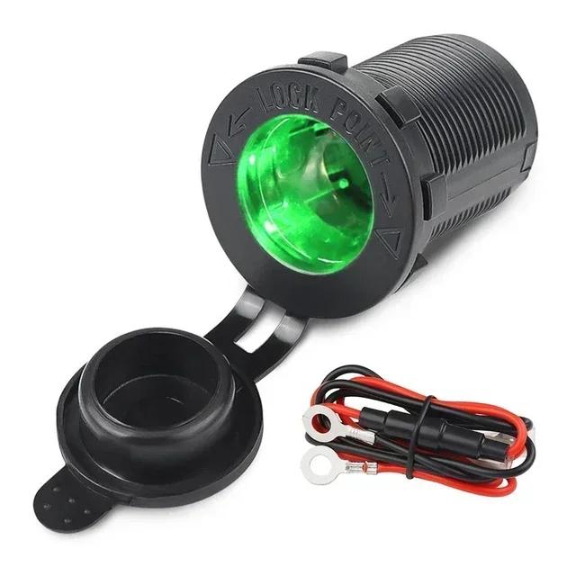 Auto Zigarettenanzünderbuchse 12V 24V Wasserdichter Stecker Stromausgangsadapter für Marineboot Motorrad LKW Wohnmobil ATV mit Kabel