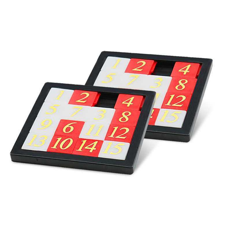 Fünfzehn Zahlen Schiebespiel 1-15 Denksport IQ Lernspielzeug für Kinder Jugendliche und Erwachsene Lustige Lerngeschenke Gastgeschenke