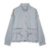 2026 Womens Streetwear Lace Patchwork Stand Collar Cargo Jacket W04 8228