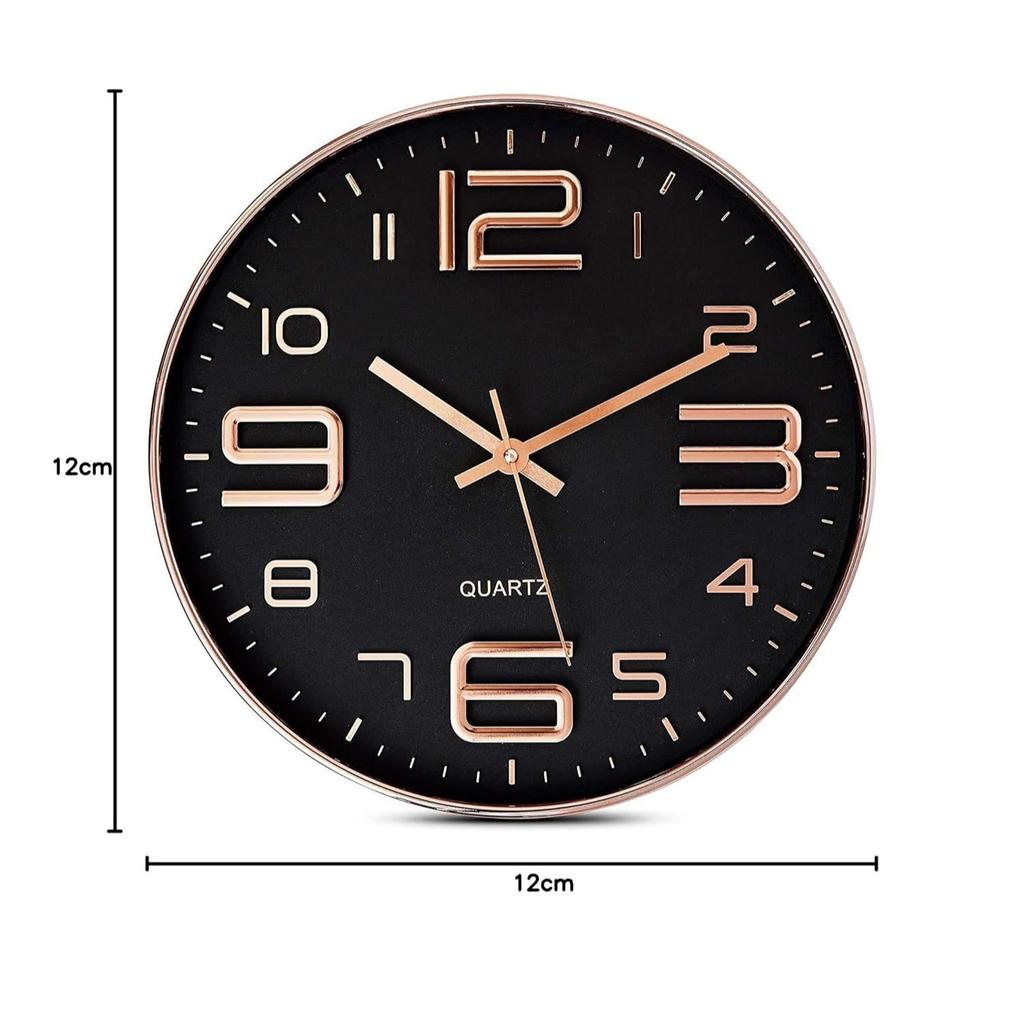 Leise Stumm Batteriebetrieben Nicht-tickend Leise Dekorative Wanduhr mit Verdicktem Kunststoffrahmen Glasabdeckung für Wohnzimmer