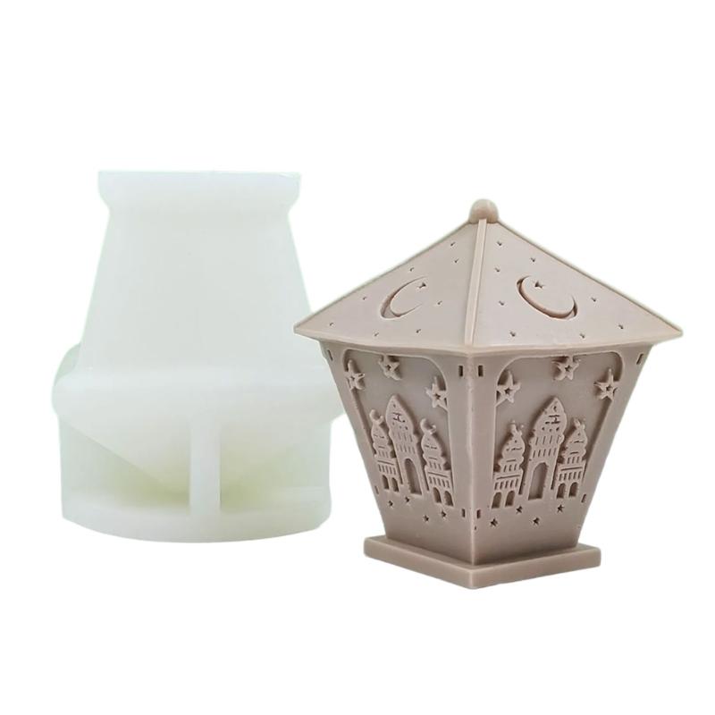 Ramadans Resins Molds 3D Castle Silicone Moulds Handmade Candle Molds DIY Castings Molds for Eid Home Decorations