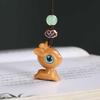 Green Sandalwood Deer Pendant Keychain: Wood Carving Charm for Bags and Ornaments