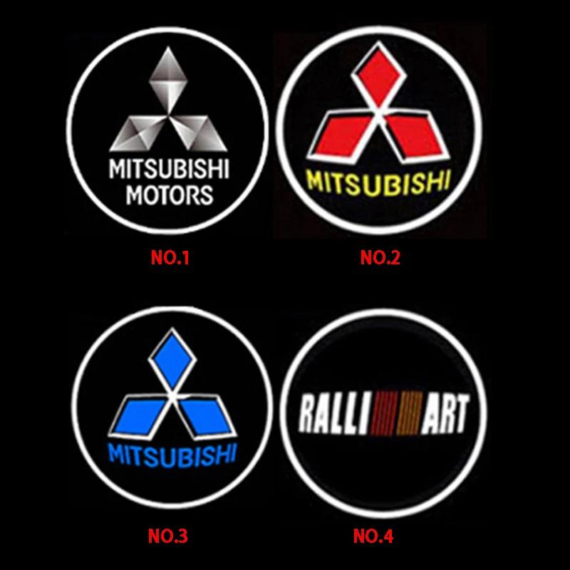 1Pair for Mitsubishi Ralliart ASX Lancer Cordia Pajero Outlander Galant Mirage Car Door Logo Welcome Light Shadow Lamp Projector HZ8