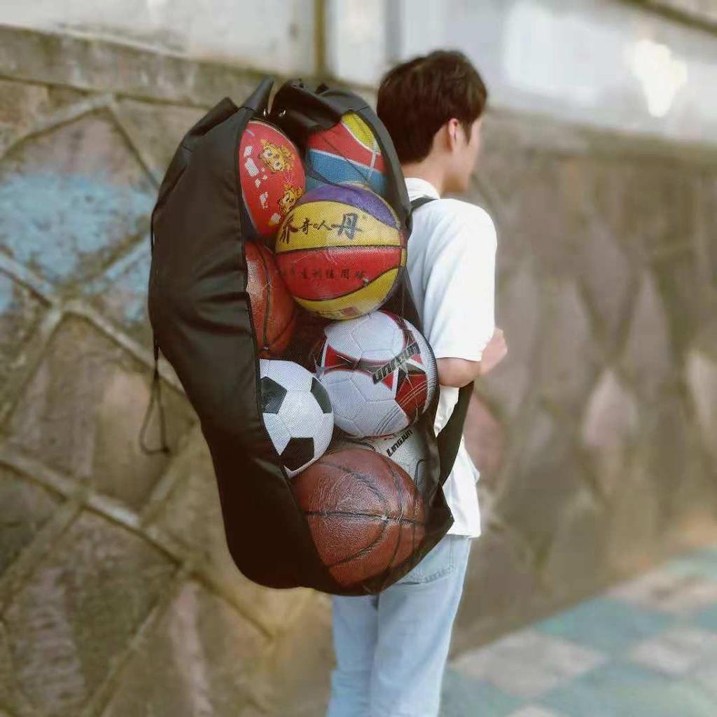 Cross-Border Sports Ball Storage Bag: Large Mesh Drawstring for Football, Basketball, Volleyball Equipment.