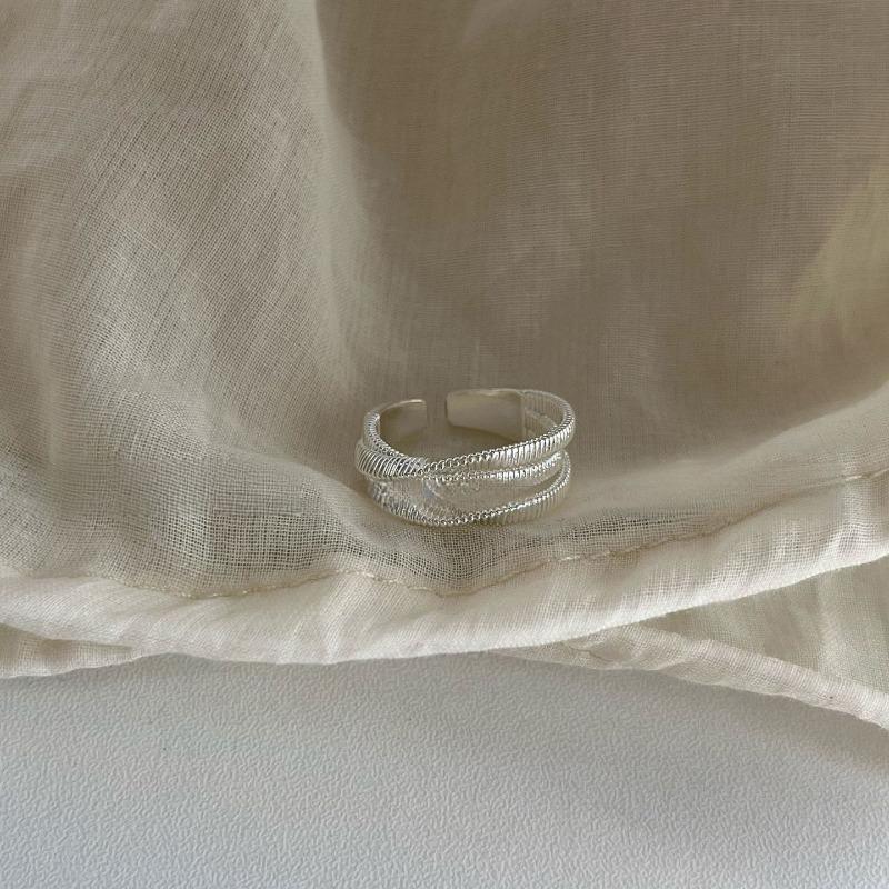 Anello Semplice Retrò Industria Pesante Argento Sterling 925 da Donna Senso di Alta Gamma Lusso Leggero Coreano Ins Vento Freddo Design di Nicchia Gioielleria