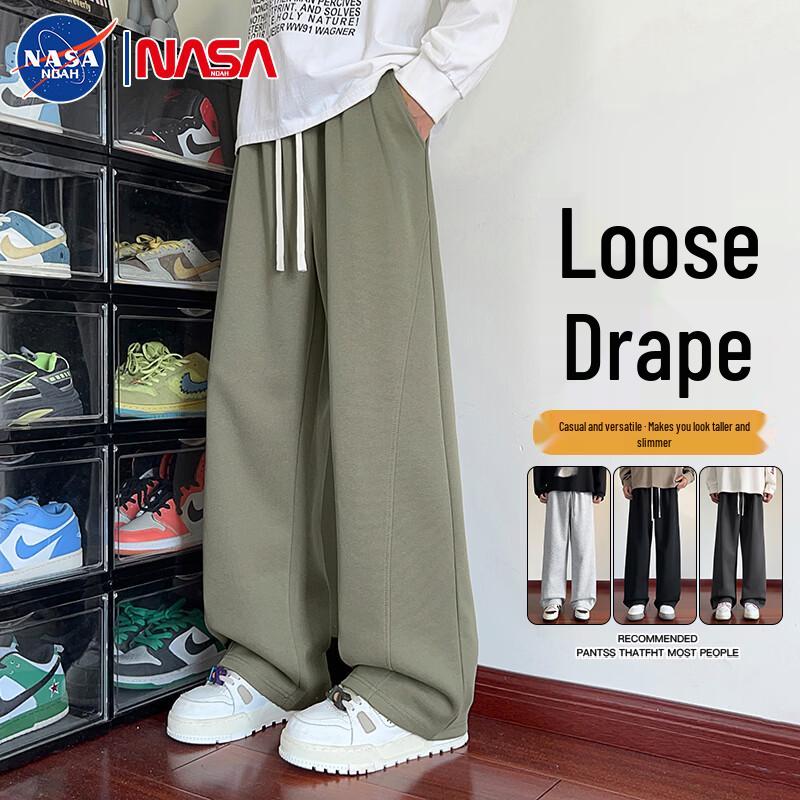 NASA NOAH Men's American Retro Straight-Leg Casual Sweatpants