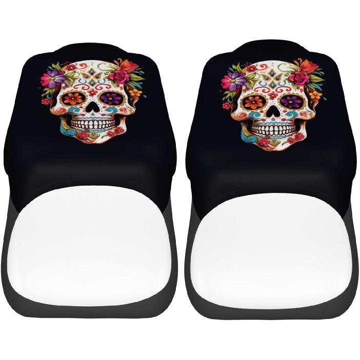 Dujiea Sugar Skull Car Front Seat Covers 2 Pcs Universal Auto Seat Covers Front Seats Only, Vehicle Bucket Seat Protectors Fit for Most Car SUV Sedan