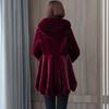 Winter new fashion imitation mink fur imitation coat middle-aged mother hooded jacket thickened women's pendulum