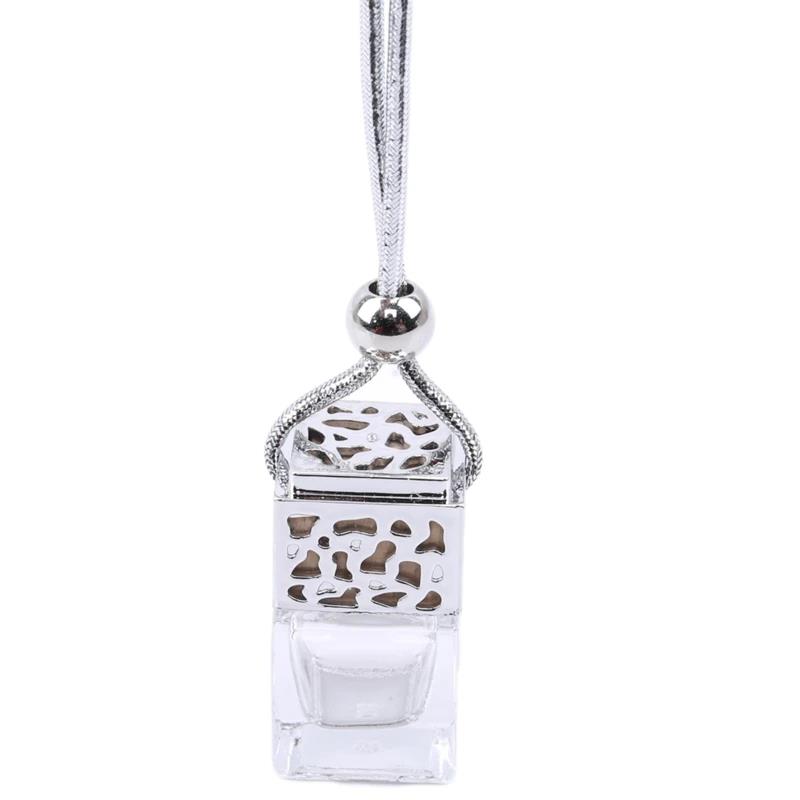 

Практичный освежитель воздуха, украшение, подвеска в виде флакона духов, эфирные масла, подвеска для автомобиля, подвеска из стекла, автостайлинг серебряный