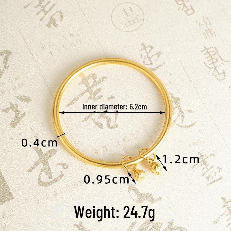 Ancient Vietnam Sand Gold Lotus Blessing Bracelet - National Tide Twin Worlds Joy