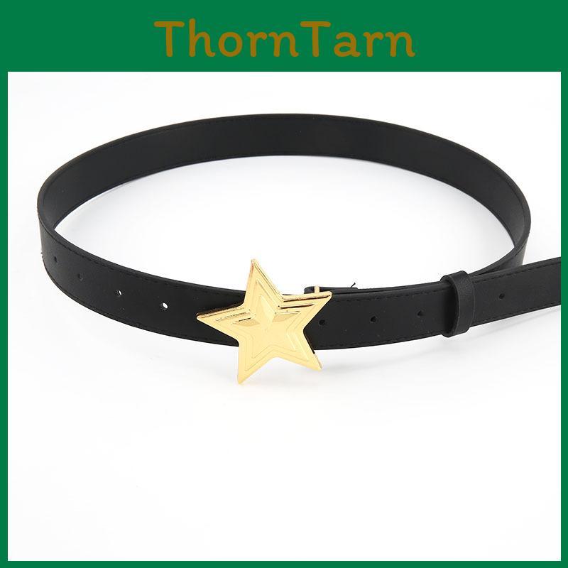 Black Fashionable Starry Compass Design Alloy Belt For Women In Summer