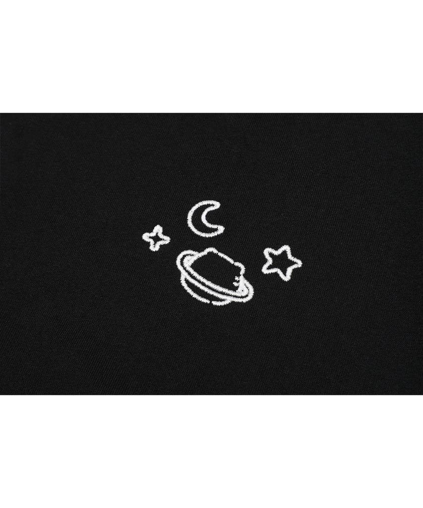 CPGN STUDIO [Cpgn X Kakao Friends] Universe Chunsik Embroidered Short Sleeve T-Shirt Black