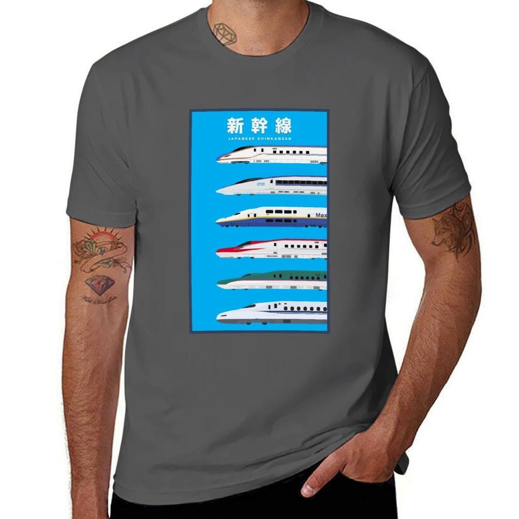 Japanese Shinkansen Bullet Trains Side View Tshirt Holiday All Match Tshirt