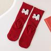 Big Red Socks Women'S Autumn And Winter Cartoon Cute Medium Tube Socks Natal Year Red Stockings New Year Cotton Socks Wedding Socks Women