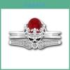 Fashion Skull Women Rings Inlay Punk Ring Skeleton Ring Jewelry