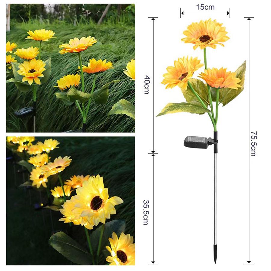 Solar Sunflower Courtyard Light: Outdoor Simulation Landscape Lamp with Ground Plug