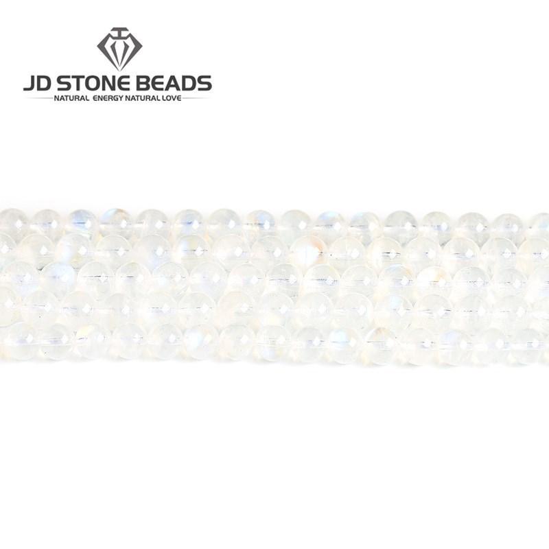 Natural Blue Flash Moonstone Beads High Quality Round Loose Spacer Gemstone For Jewelry Making Diy Bracelet Necklace Accessories