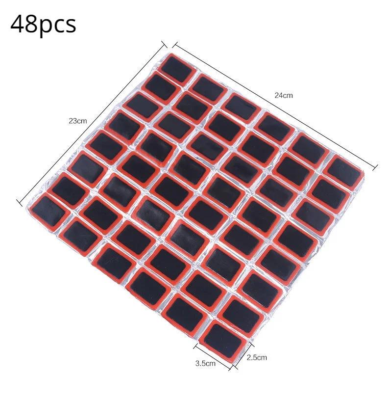 48/96 Pcs Rubber Puncture Repair Patches for Bicycle Tires - No Glue Tire Tube Patch Kit