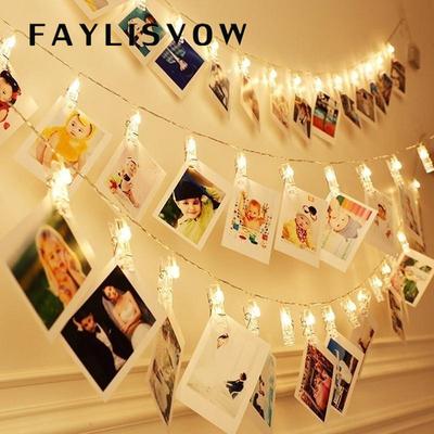 10 LEDs/20LEDs Photo Clips String Lights Wall Decoration Lights for Hanging Photos Card and Memos