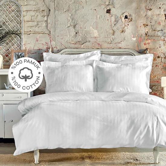 

Набор двойных пододеяльников Karaca Home Charm Bold White из 100 % хлопка