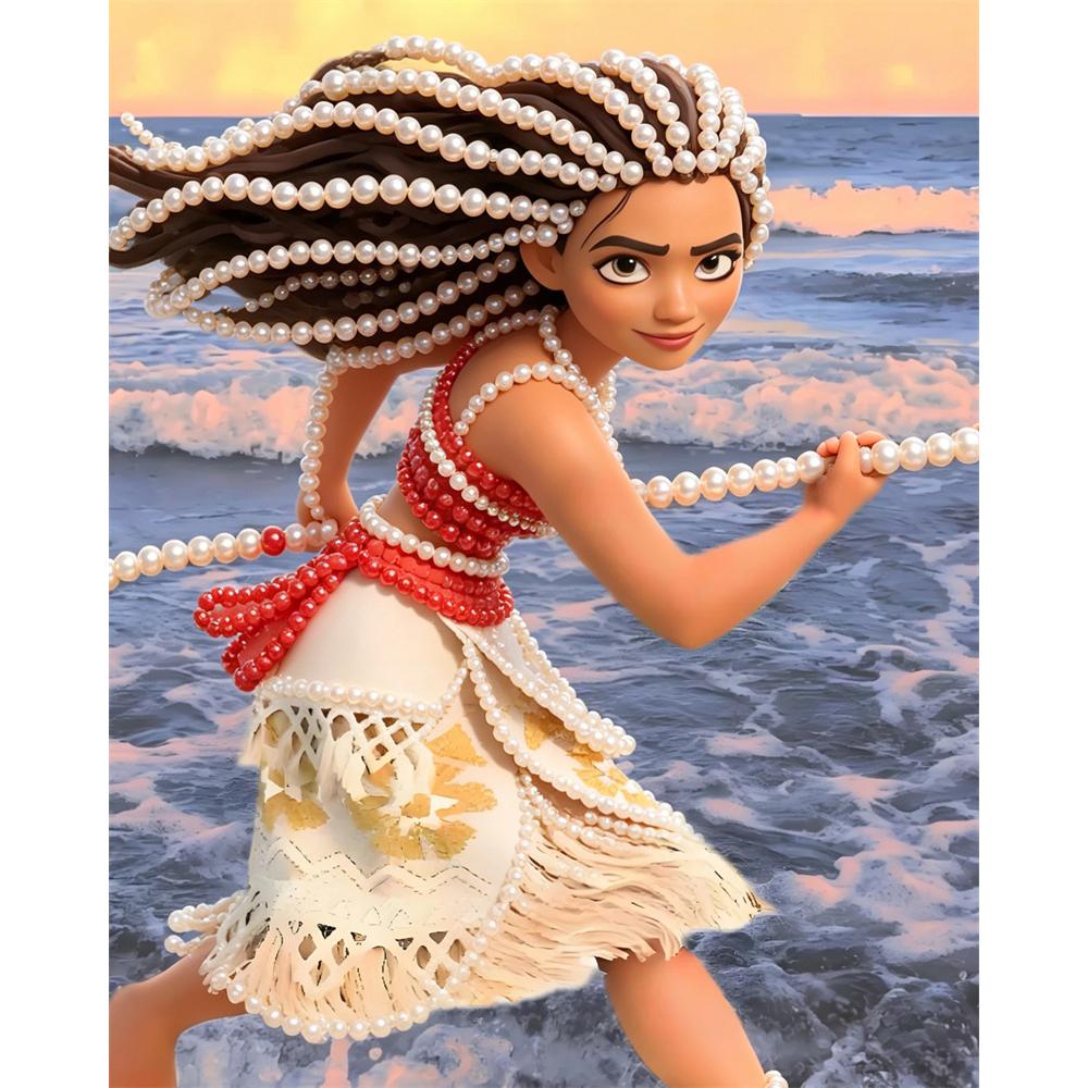 

Disney Moana Creative Pearl Art Kit 5D DIY Pearl Embroidery Mosaic Cross-Stitch Kit for Home Decor 30x40