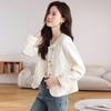 Chic New Women's Chinese-Style Jacket: Spring/Autumn Slim Fit White Embroidered Top